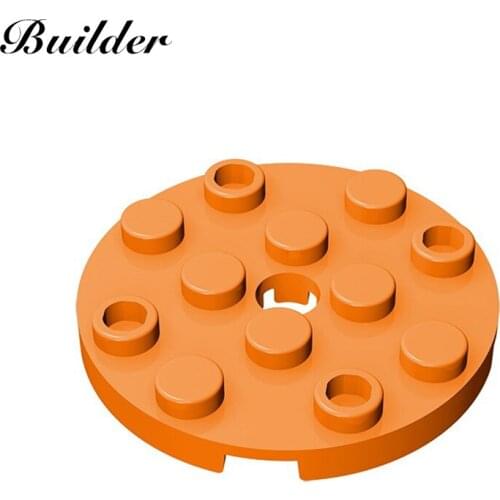 Little Builder 60474 Building Blocks Technological 4x4 Round Plate with Bolt Hole in middle Creative Educational Toy for Childre