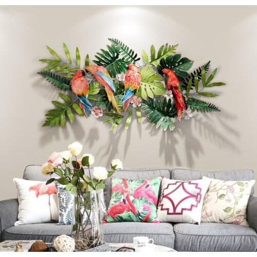 Creative Green Plants Flower and Bird Wall Decoration Entrance Porch Corridor Background Wall Pendant
