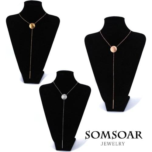 Stainless Steel Round Personalization Customization Disc Round Necklace with long chain can DIY Caving logo as Gift 50pcs/lot