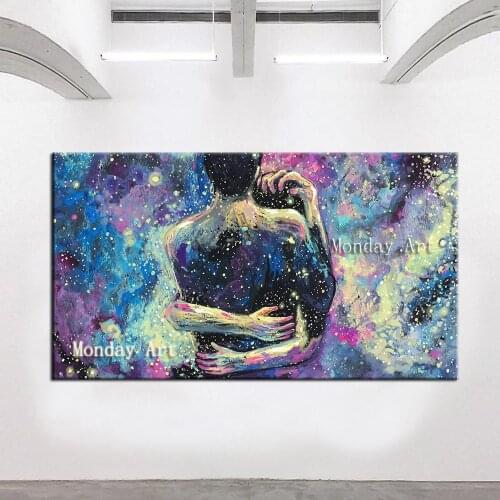 Best art 100% Hand painted Canvas figure Painting portrait Oil Painting Wall Art Lover painting for Living room Home decoration