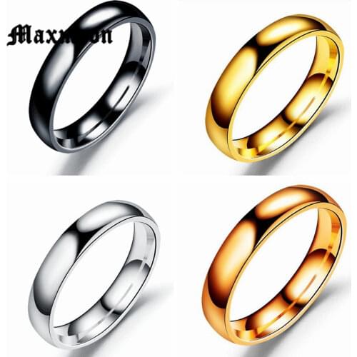 Maxmoon 2018 Fashion Charm Jewelry men Ring Titanium Black Rings For Women