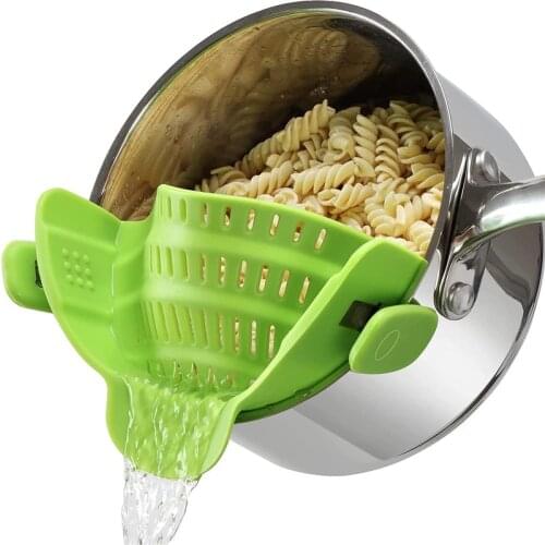 Multifunction Silicone Cooking Tool Clip on Pot Drain Pan Strainer Liquid Drainer Kitchen Colander For Pans Pots cosas de cocina