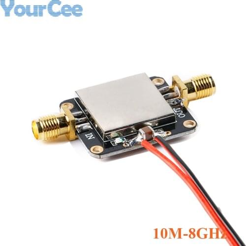 RF Amplifier Board Module Low Noise Amplifier LNA Broadband 10M-8GHz Gain 12dB Gain Onboard Shield Cover DC12V