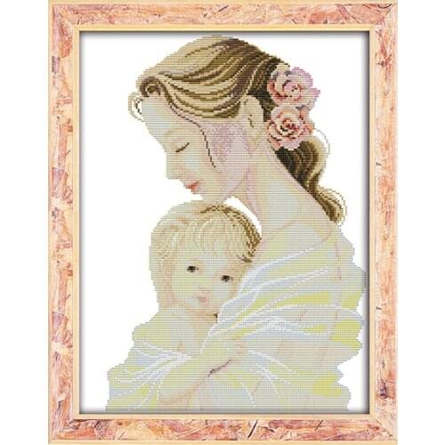 Joy Sunday Cross Stitch Kit pattern Printed Mothers arms Chinese embroidery needlework fit for hanging in bedroom descoration
