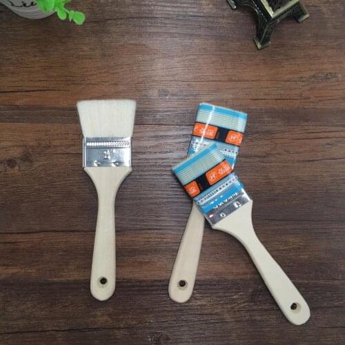 5pcs Set BBQ Oil Brushes Wool Brush Barbecue Baked Pancake Food Seasoning Brush with Wooden Handle Kitchenware