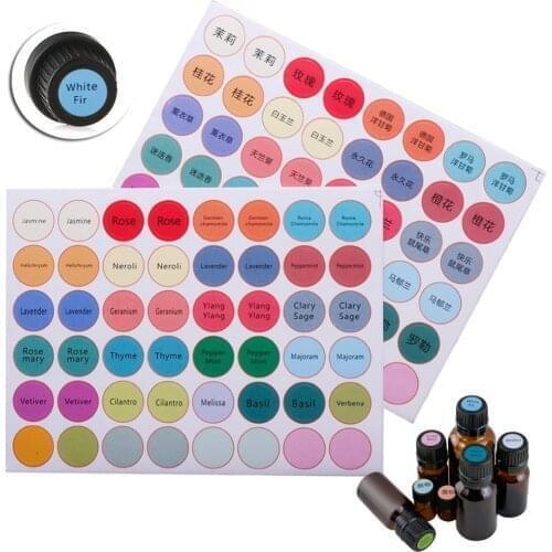 192pcs/Sheet Colorful Paper Stickers Labels for Glass Essential Oil Bottles Cap Lid Labels Blank Round Circles Sticker #281571