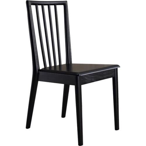 Solid Wood Dining Chair All Solid Wood Chinese Style Black Simple Back Ash Wood Restaurant Art Nordic Creative Chair