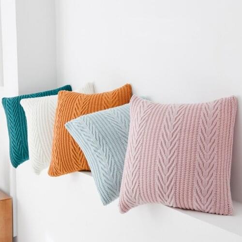 Solid Pillow Cover 45x45cm Cushion Cover Pink Cream Green Yellow Blue Vintage Green Blue 45cm*45cm for Home decoration sofa bed