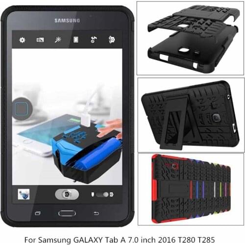 TPU Tablet Protecter Hard Case For Samsung Tab A 7.0 2016 T280 T285 Anti-dust Heavy Duty Tablet Drop Support Cases Cover + film