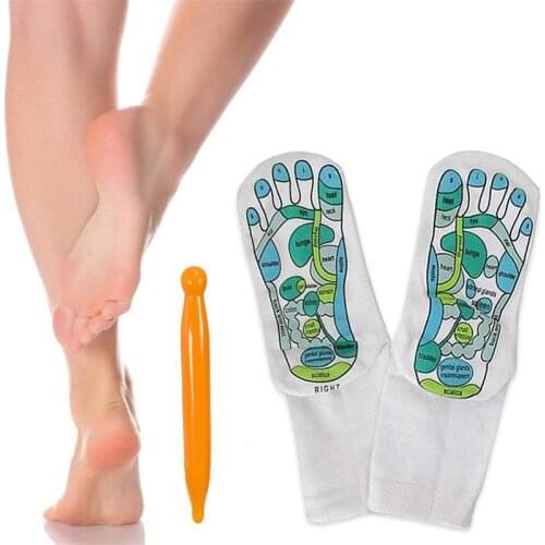 Acupressure Reflexology Socks for Feet Foot Massage Reflection Area Schematic Socks Reflexology Zones Marked Socks Foot Pressure
