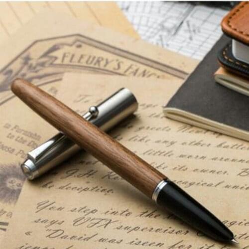 1pcs Classic Luxury Metal Wood Fountain Pen Fine Nib Calligraphy Pen Writing Stationery Business Office School Supplies