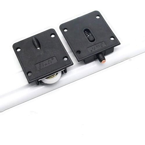 2 Sets 4pcs Sliding Door Roller Mute Wardrobe Cabinet Furniture Hardware Upper And Under Bearing Wheel Hanging Door Pulley