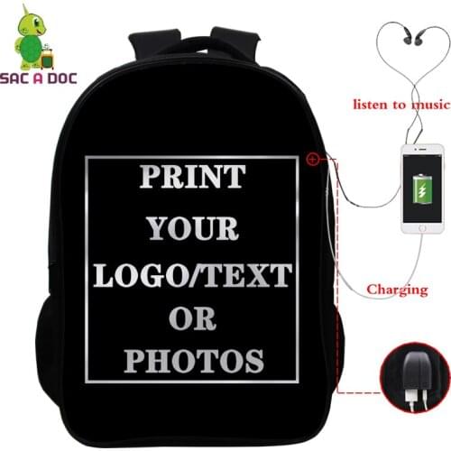 College Student School Bags Custom Name Logo Pattern 3d Print Backpack Teen Boys Girls Schoolbag Custom School Backpack Bags