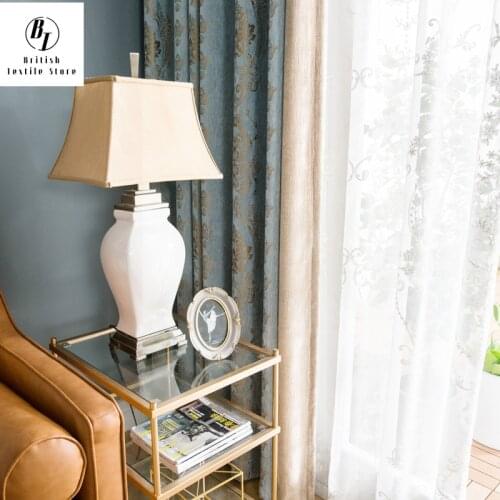 European-style American-style Curtains for Living Dining Room Bedroom Simple Modern Nordic Light Luxury Fashion Curtains