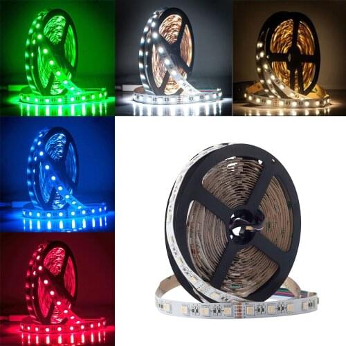 4 in 1 RGBW LED Strip Light 5050 DC12V 24V Flexible LED Tape RGB+White / RGB+Warm White LED Strip 60 LEDs/m 5m/lot