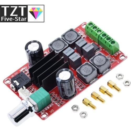 TZT 2*50W TDA3116D2 high-power digital amplifier board TPA3116 two channel amplifier board 12-24V