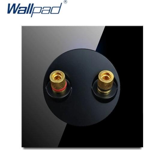 Wallpad 2 Audio Socket New Arrival Crystal Glass Panel Wall Power Socket Outlet Grounded With Child Protective Lock