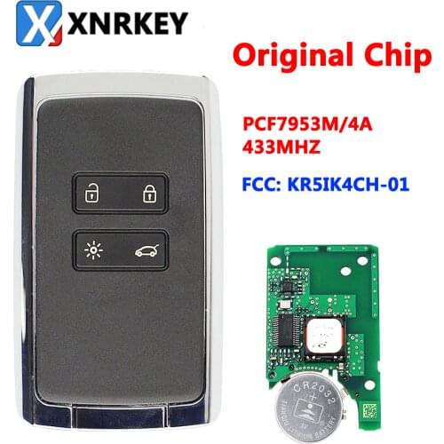 Car Key 433.92Mhz For Renault Megane4 Talisman Espace 5 Kadjar 2015 With PCF7953M HITAG AES 4A CHIP
