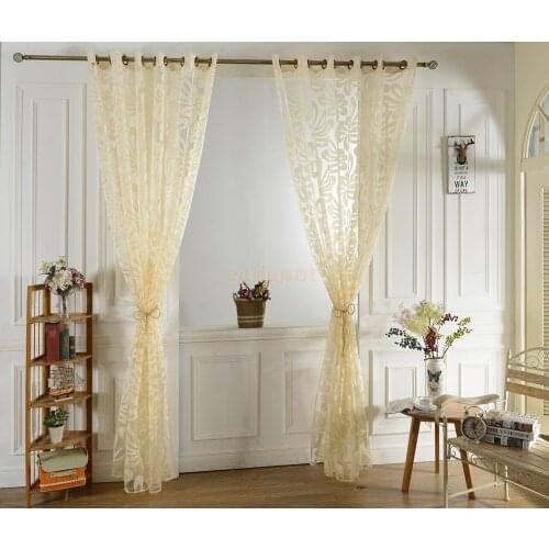 Jacquard Flower Sheer Window Treatment Eyelet Curtain Valance 3 Colors 2 Size