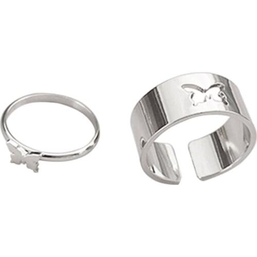 1 Pair Matching Butterfly Lover Couple Rings Engagement Promise Rings Jewelry