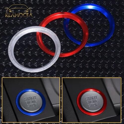 Reamocea 1Pc Car Engine START Button Cover Ring STOP Key Switch 3D Decoration Sticker Fit For Audi A4 A5 B9 A6 A7 C7 Q5 8R 2017