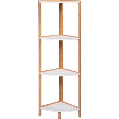 1PC 30x30x115cm Bamboo MDF Corner Shelf Bathroom Storage Organizer Shelf 4 Tier Kitchen Shelf Home Kitchen Organization