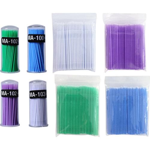 H&L 100pcs Swab Micro Brush Disposable Microbrush Applicators Eyelash Extensions