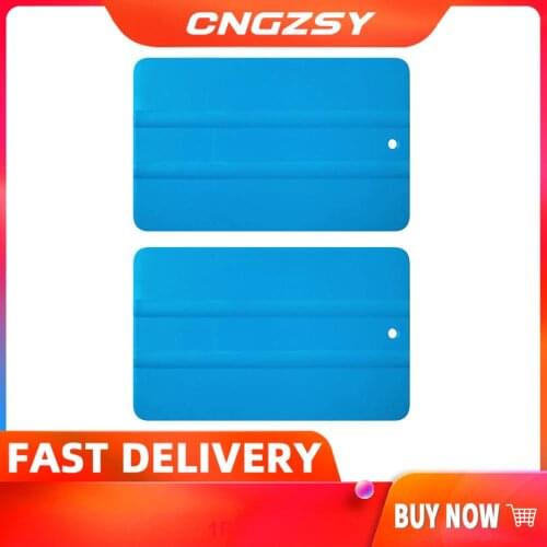 2pcs Car Film Squeegee Vinyl Blue Plastic Scraper soft PP material Window Glass Decal Applicator 12.5x8cm 2A24