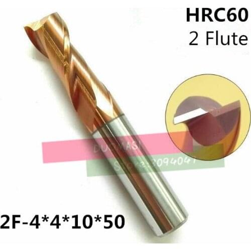 2F-4*4*10*50 HRC60,carbide Square Flatted End Mills coating:nano TWO flute diameter 4.0mm, The Lather,boring Bar,cnc,machine