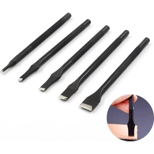 3/5/6/8/10/12mm Leathercraft Tool Slot Punches Flat Tip Straight Punch Hollow Cutter DIY Leather Flat Punch Belt Tools