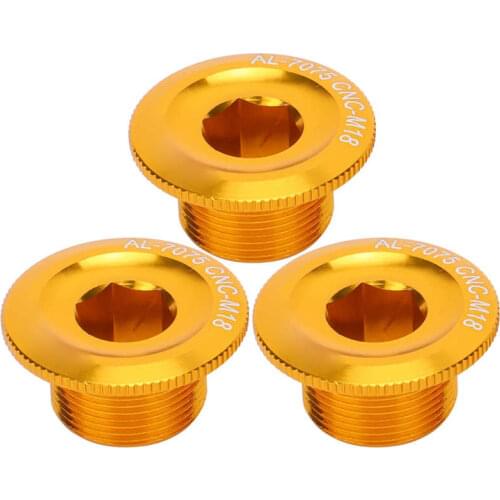 3Pcs Bike Crank Cover Screw Cap M18 MTB Road Bike Crankset Crank Cover Aluminum Alloy Shaft Axle Fixing Screw