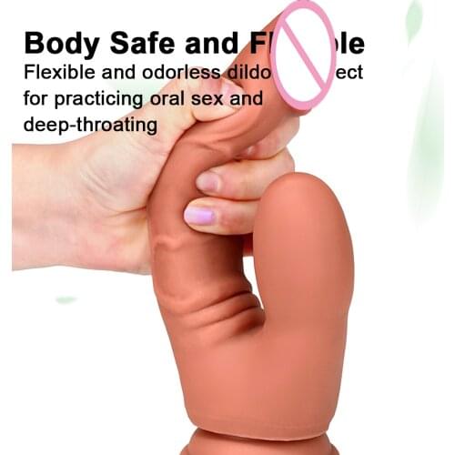 Realistic Big Dildo Liquid Silicone Artificial Penis Female Masturbator with Suction Cup Adult Lesbian Sex Toys Women Massager