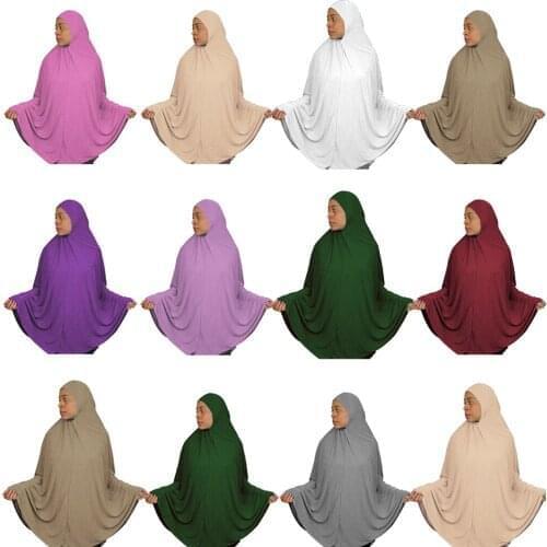 Large Khimar Muslim Women Prayer Dress Niquab Scarf Full Cover Overhead Hijab Islamic Clothing Jilbab Ramadan Arabic Middle East