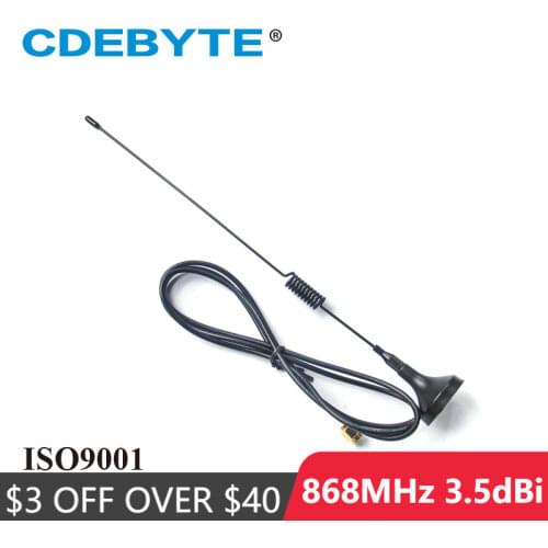 Ebyte TX868-XPL-100 Wifi Antenna 868MHz 3.5dBi High Gain Omnidirectional SMA Interface Magnetic Base 1m Feeder Aerial Antena