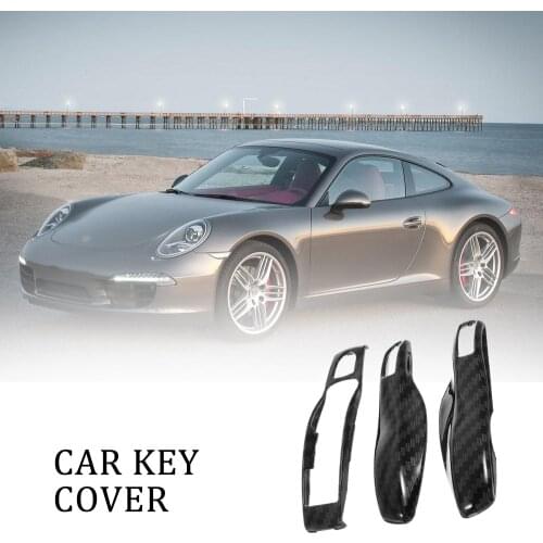 Carbon Fiber Pattern FOB Remote Key Case Shell Cover For Porsche Boxster Cayman 911 Panamera Cayenne Macan Car Accessories