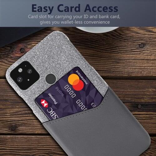 Business Wallet Phone Case On The For Google Pixel 5 Coque Luxury Febric Card Holder Cover For Pixel5 5G 6.0" 2020 Capa Funda