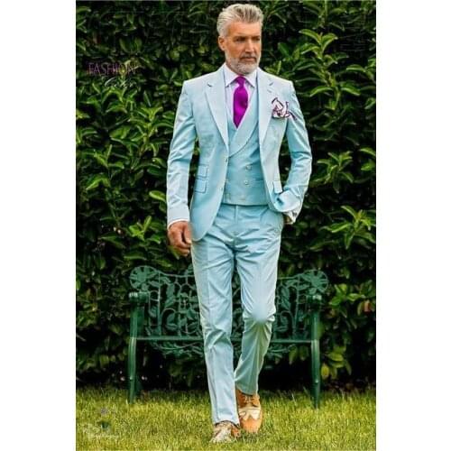 Business 3 Piece Wedding Tuexdos Formal Prom Suit Party Blazer (Jacket+Pants) Chic Streetwear Custom Made
