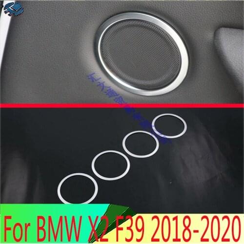 For BMW X2 F39 2018 2019 ABS Chrome Speaker Cover Interior Trim Side Door Stereo Bezel Collar Ring Garnish Molding