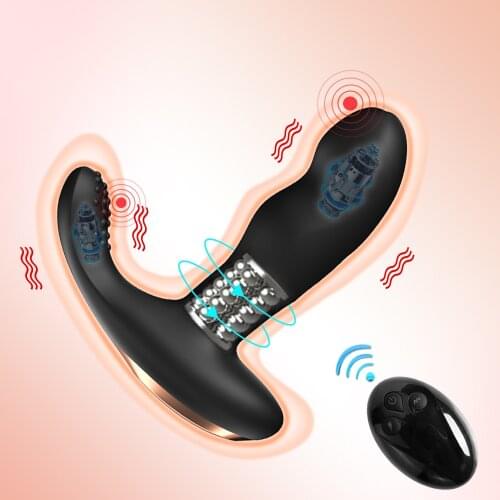 Double Motor Anal Plug Vibrator USB Wireless Remote Control Male Prostate Massager Anal Butt Plug Female Penis Stimulator Toy