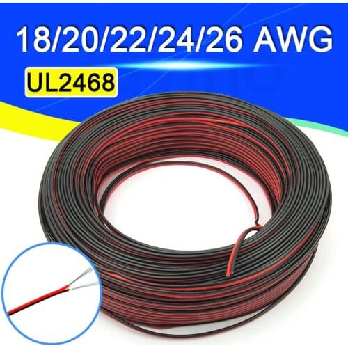 10 Meters Electrical Wire Tinned Copper 18/20/22/24/26 Gauge AWG insulated PVC Extension LED Strip Cable Wire Extend Cord UL2468