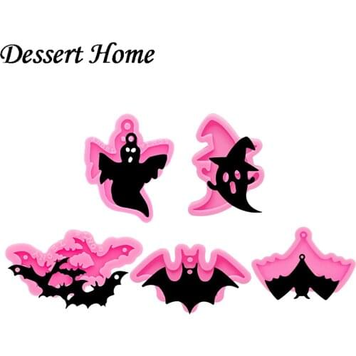 DY0605 Glossy Resin Halloween Bat Molds, Mold for Keychain , Silicone Molds DIY Epoxy Jewellery Making, Silicon Clay Molds