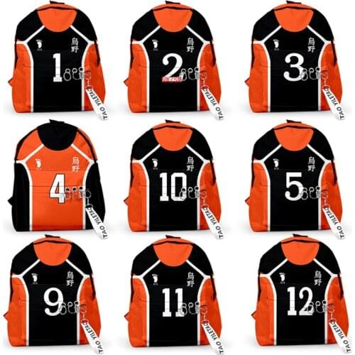 Haikyuu!! School Bags Hinata Shoyo Backpack Canvas Bag Nishinoya Yuu 3D Backpack Bags Women Men Girls Travel Bag Notebook Bag