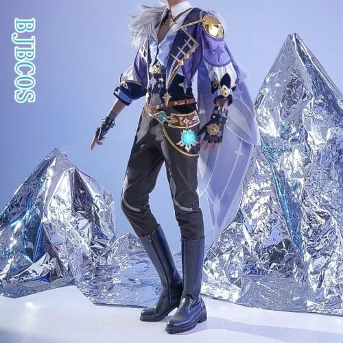 Game Genshin Impact Kaeya Cosplay Costume Mondstadt Knights Handsome Combat Uniform Male Activity Party Role Play