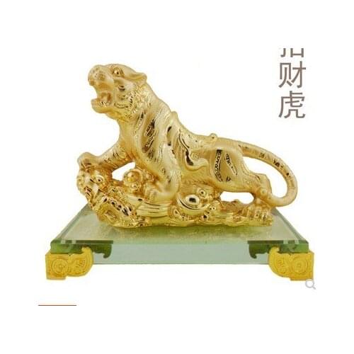 Handicrafts were laid out by tigers Town house attract money up ornaments zodia mountain tiger light gold plated Animal resin