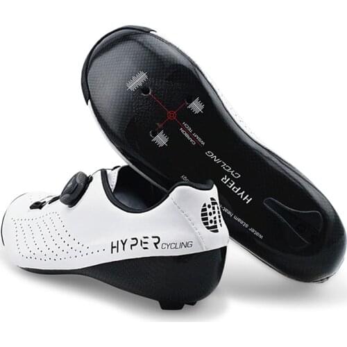 Original HYPER Cycling Shoes Heat Moldable 3K Carbon Fiber Road Bike Sneakers 1 Shoelace Self-locking Thermoplastic Bicycle C08