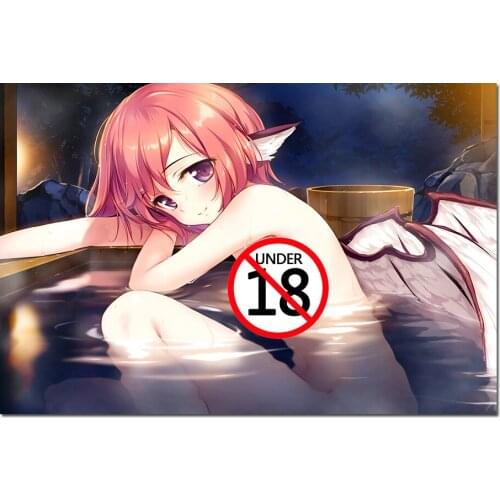 Cute Hot Spring Girl Anime Poster and Print Wall Art Canvas Painting Wall Picture For Living Room Decor Home Decoration