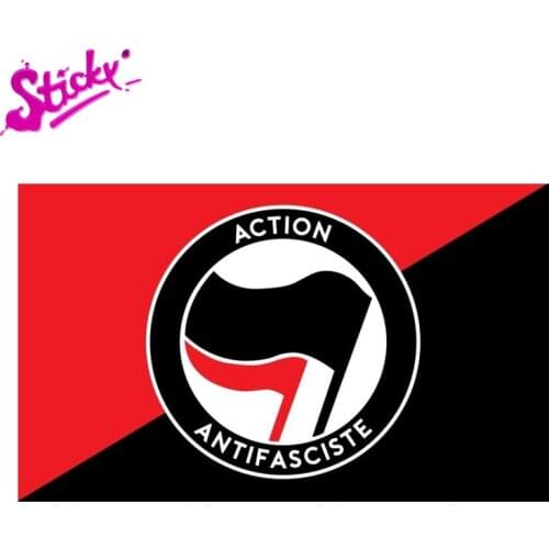 STICKY Antifa Antifa-Scist Badge Brand Car Sticker Decal Decor For Bicycle Motorcycle Accessories Laptop Helmet Trunk Wall