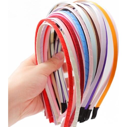 20 pcs Metal Headband Solid Color Hair Bands Satin Covered Hair Accessories Scrunchies For Diy Headwear Making Accessories Satin