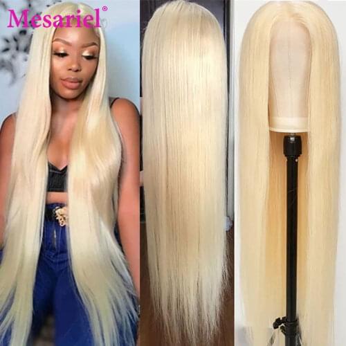 613 Blonde Color HD Transparent Lace Wigs 30 Inch Straight Lace Front Human Hair Wigs For Women Transparent 613 Lace Frontal Wig