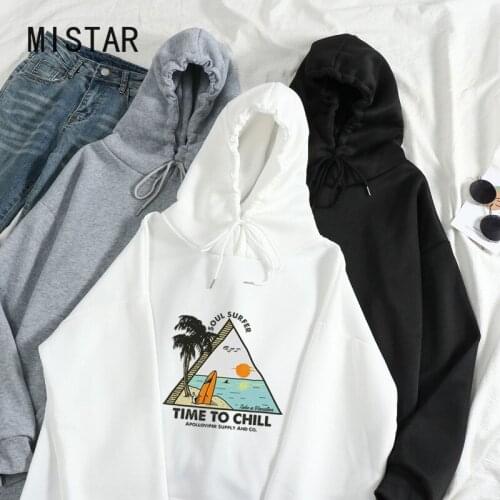 Casual Hoodies Women Time to Chill Printed Summer Beach Long Sleeved Oversized Sweatshirt Fashion Tops Autumn Women Clothing